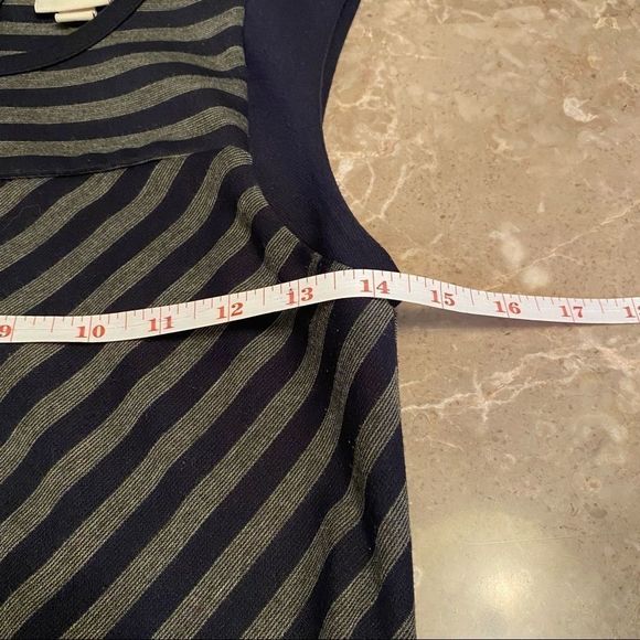 Merona women’s sleeveless striped navy and grey size extra small. Zipper back - Picture 5 of 7